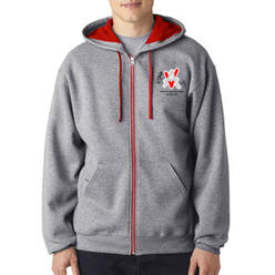 Red/Grey Zip Hoodie